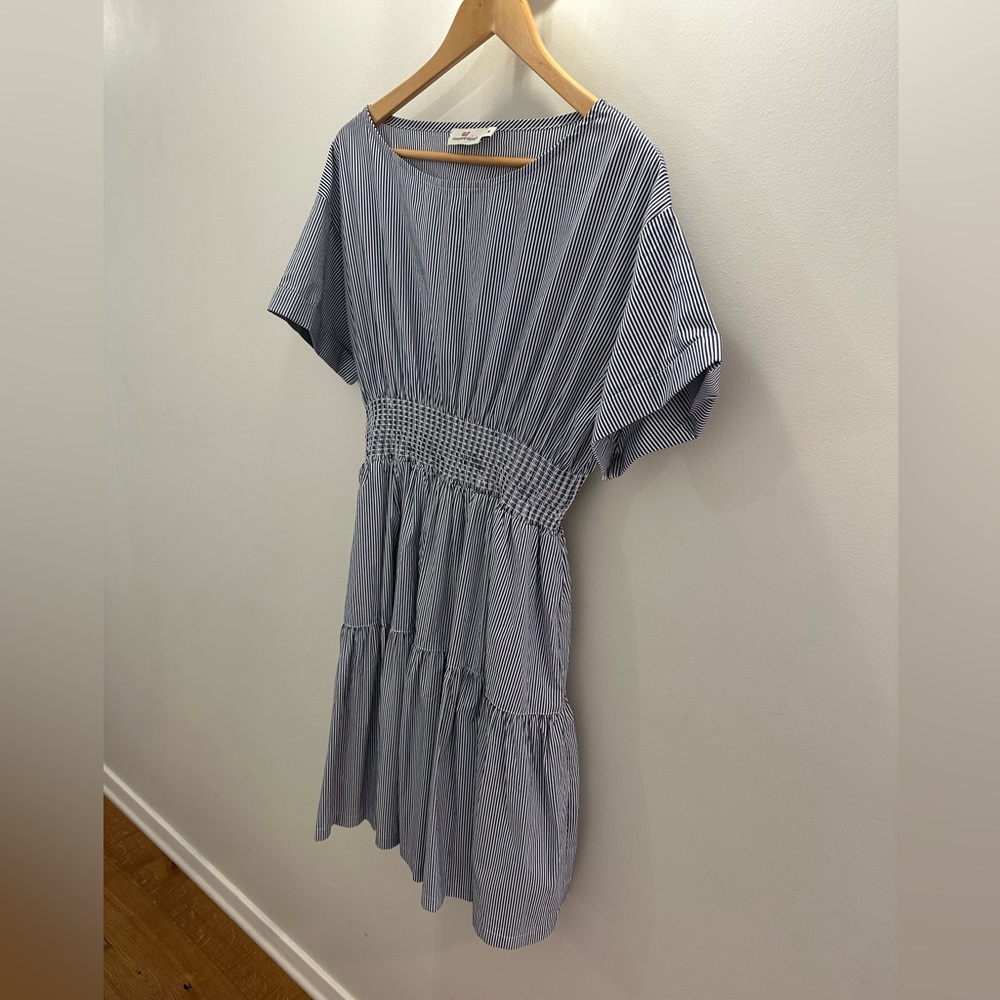 Vineyard Vines navy white striped dress